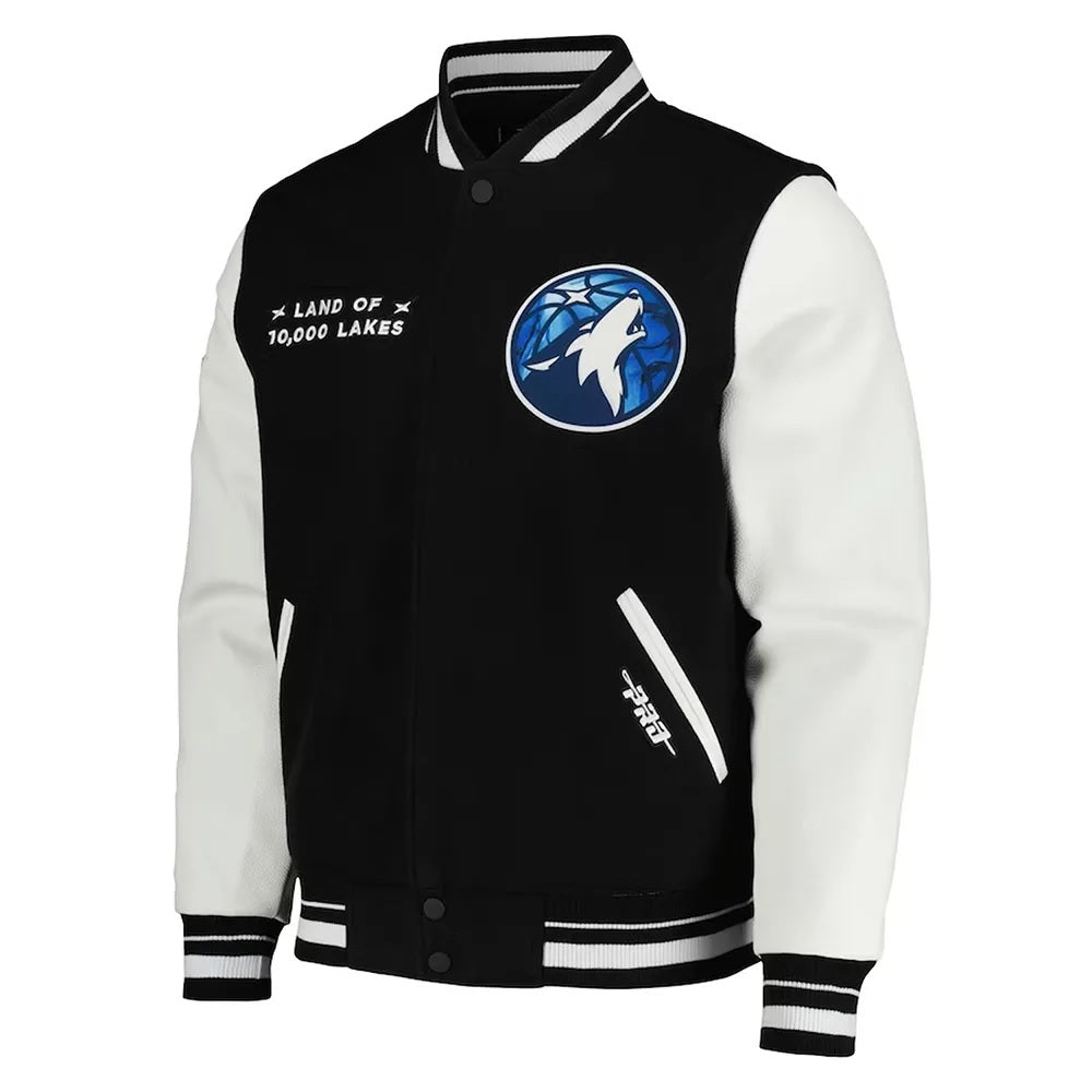 Minnesota Timberwolves City Edition Black Varsity Jacket - The America Jackets