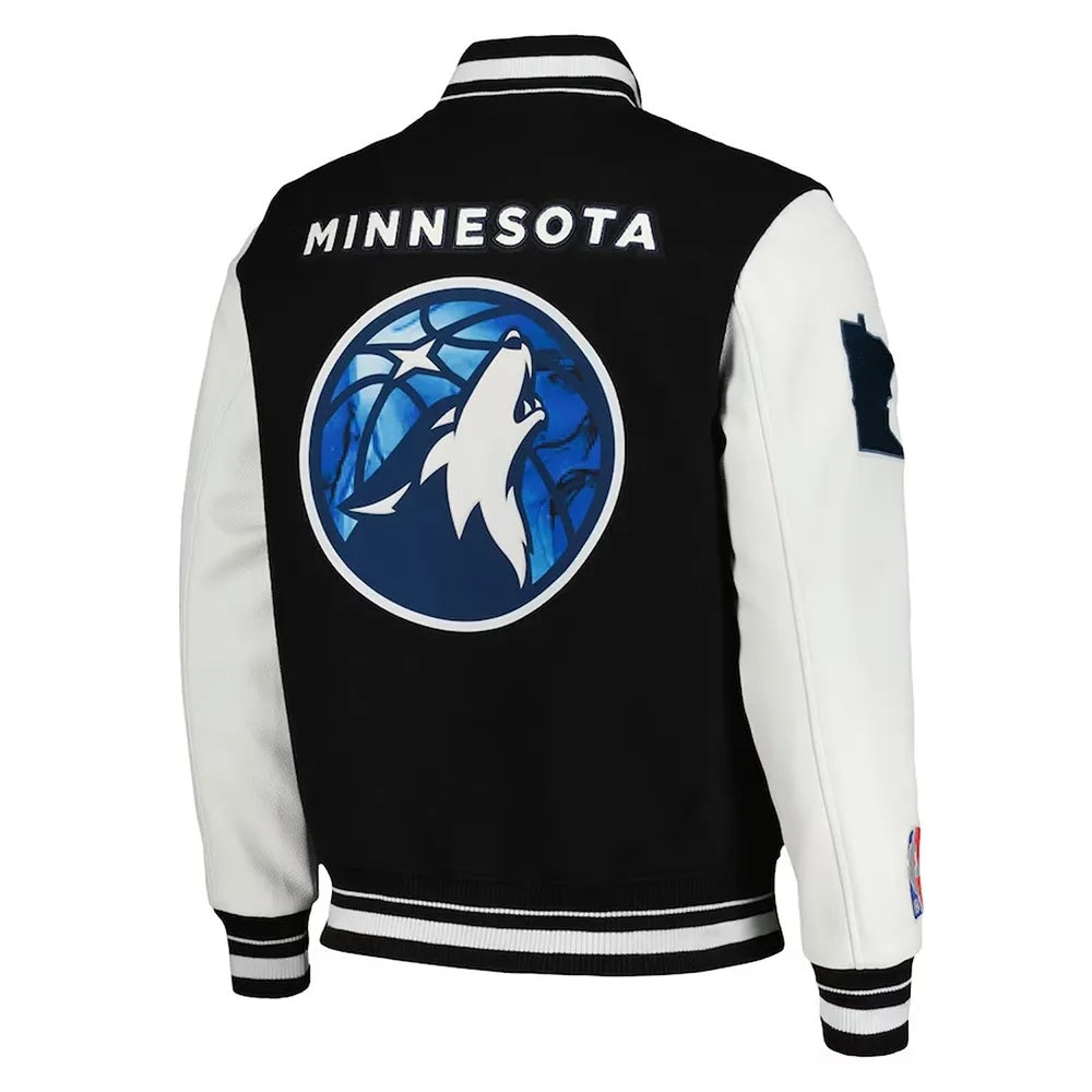 Minnesota Timberwolves City Edition Black Varsity Jacket - The America Jackets