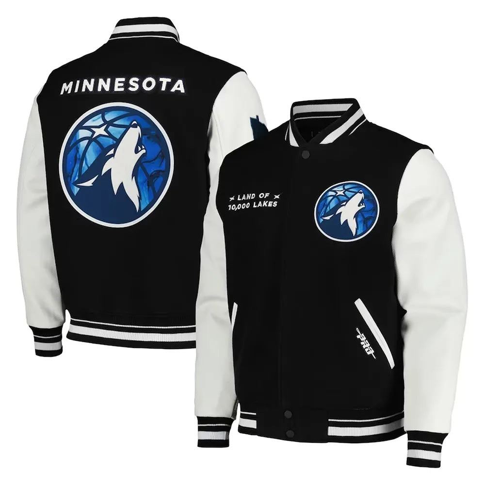 Minnesota Timberwolves City Edition Black Varsity Jacket - The America Jackets