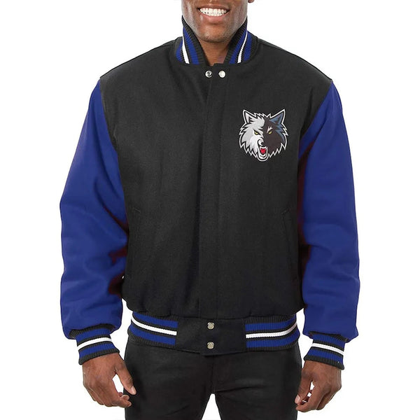 Minnesota Timberwolves Domestic Black and Royal Jacket - The America Jackets